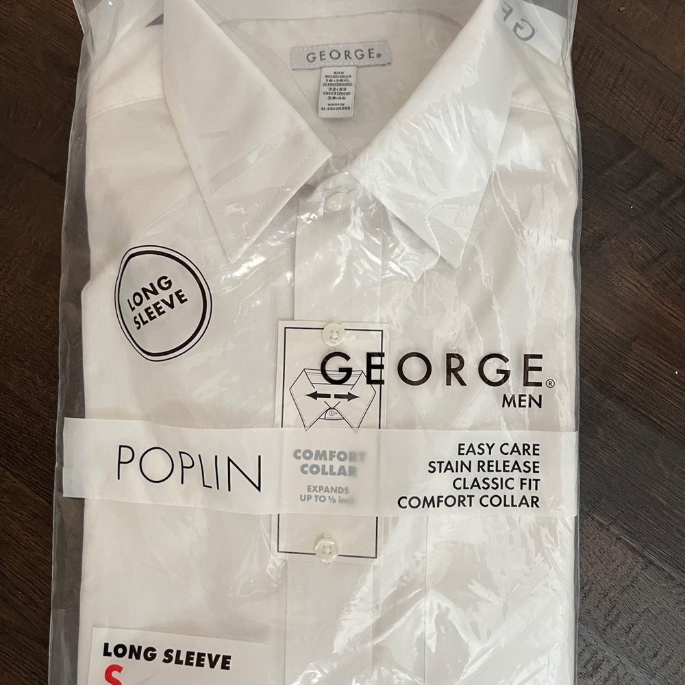 George White Dress Shirt Poplin Fabric